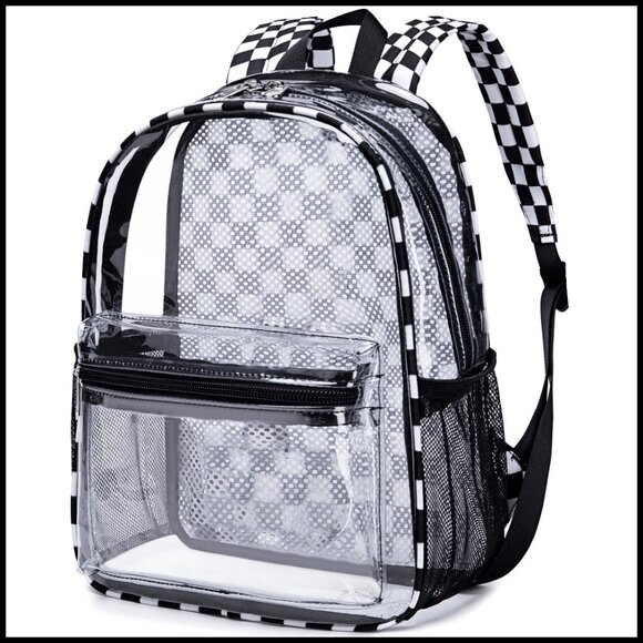 Clear Mini Backpack PVC See Through Stadium Approved Security Travel Daypack